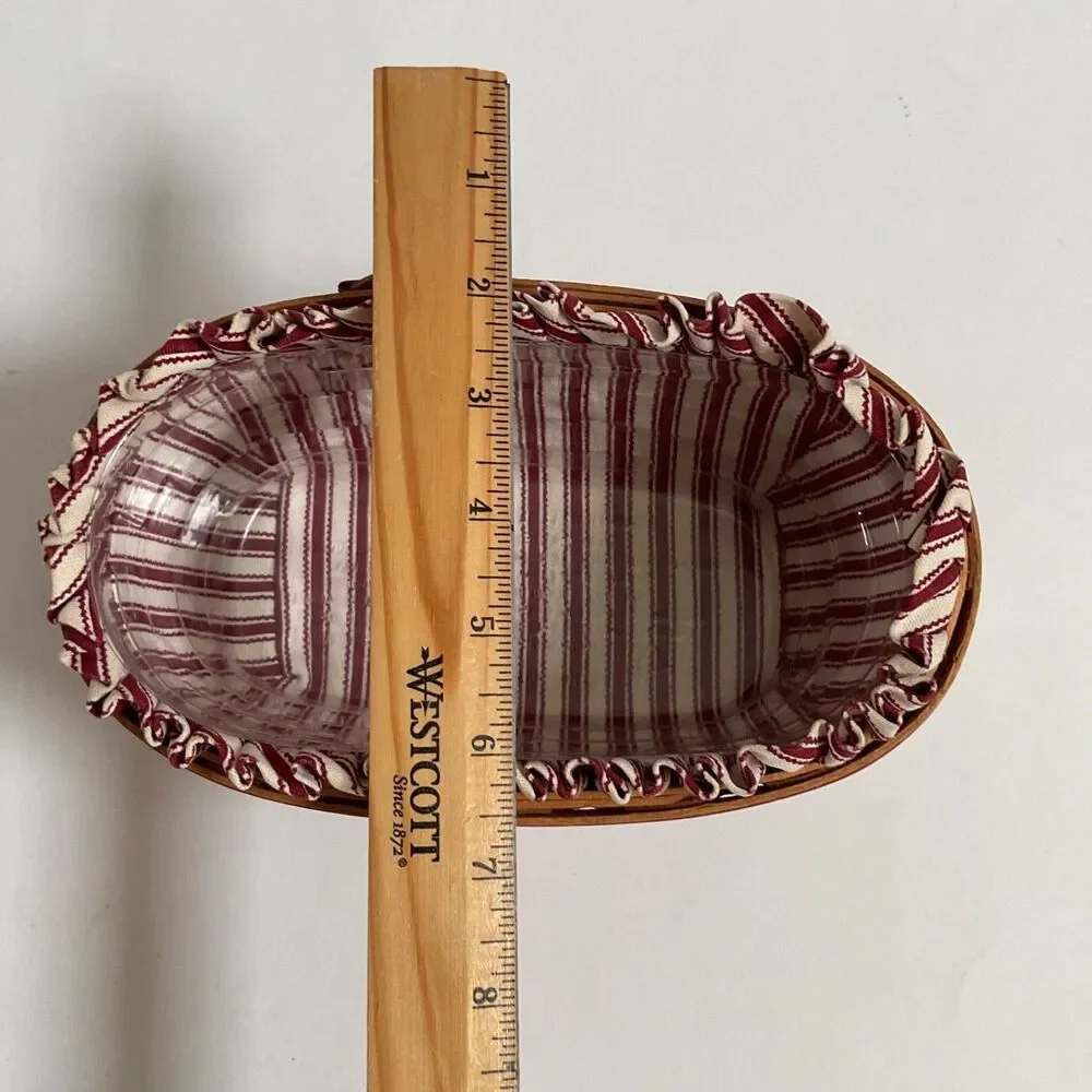 Longaberger 1994 Sweetheart Be Mine Valentine Basket Striped Liner & Protector
